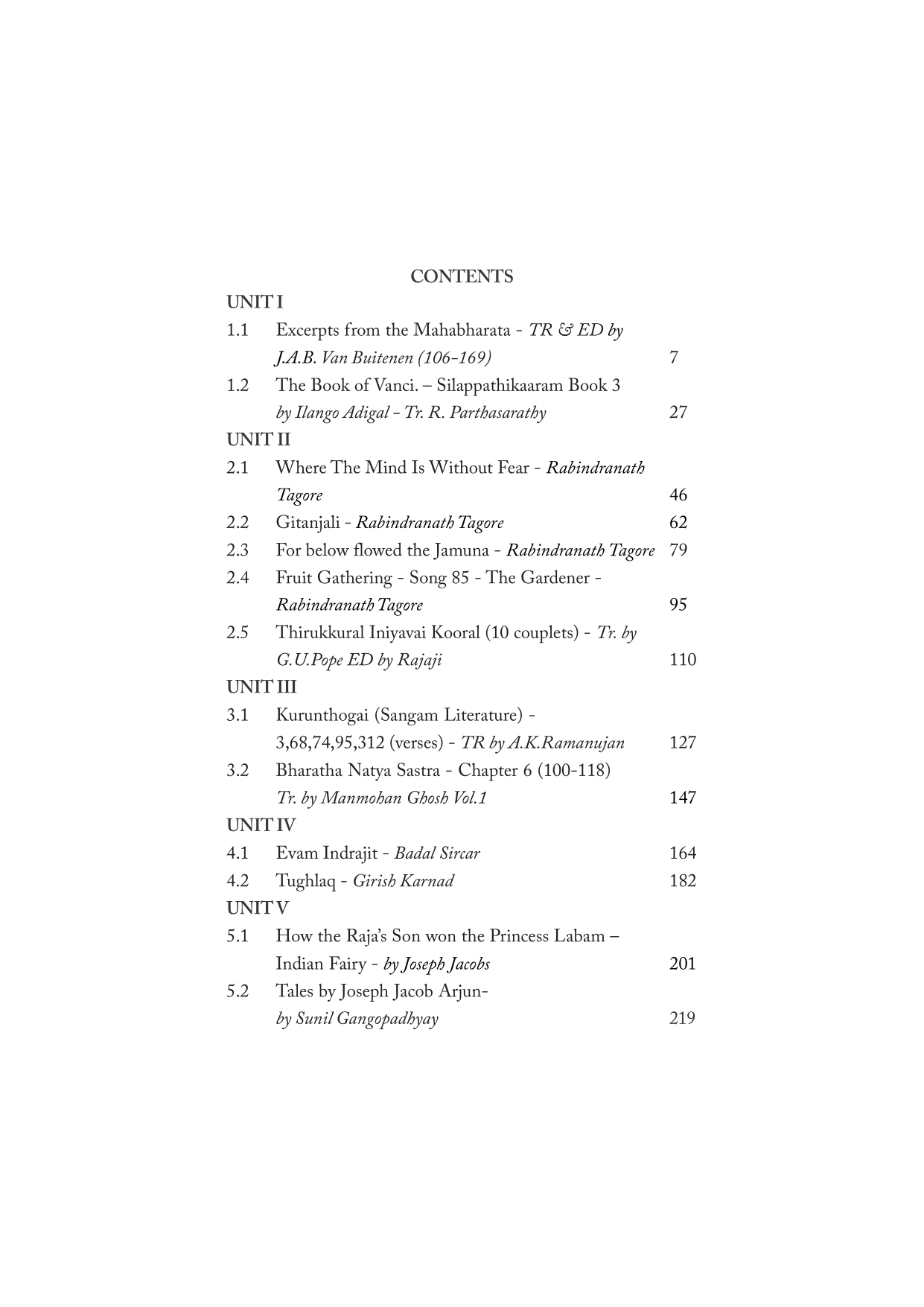 Indian Writing in Translation - Sem 5 - Periyar University